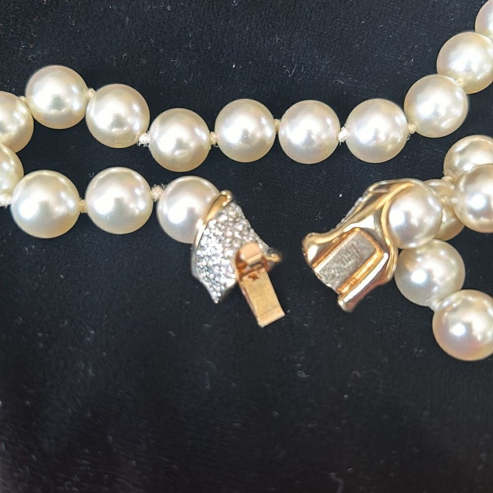 Stunning‎ classic Swarovski crystal gold pearl choker necklace 16 inch. - Picture 9 of 12